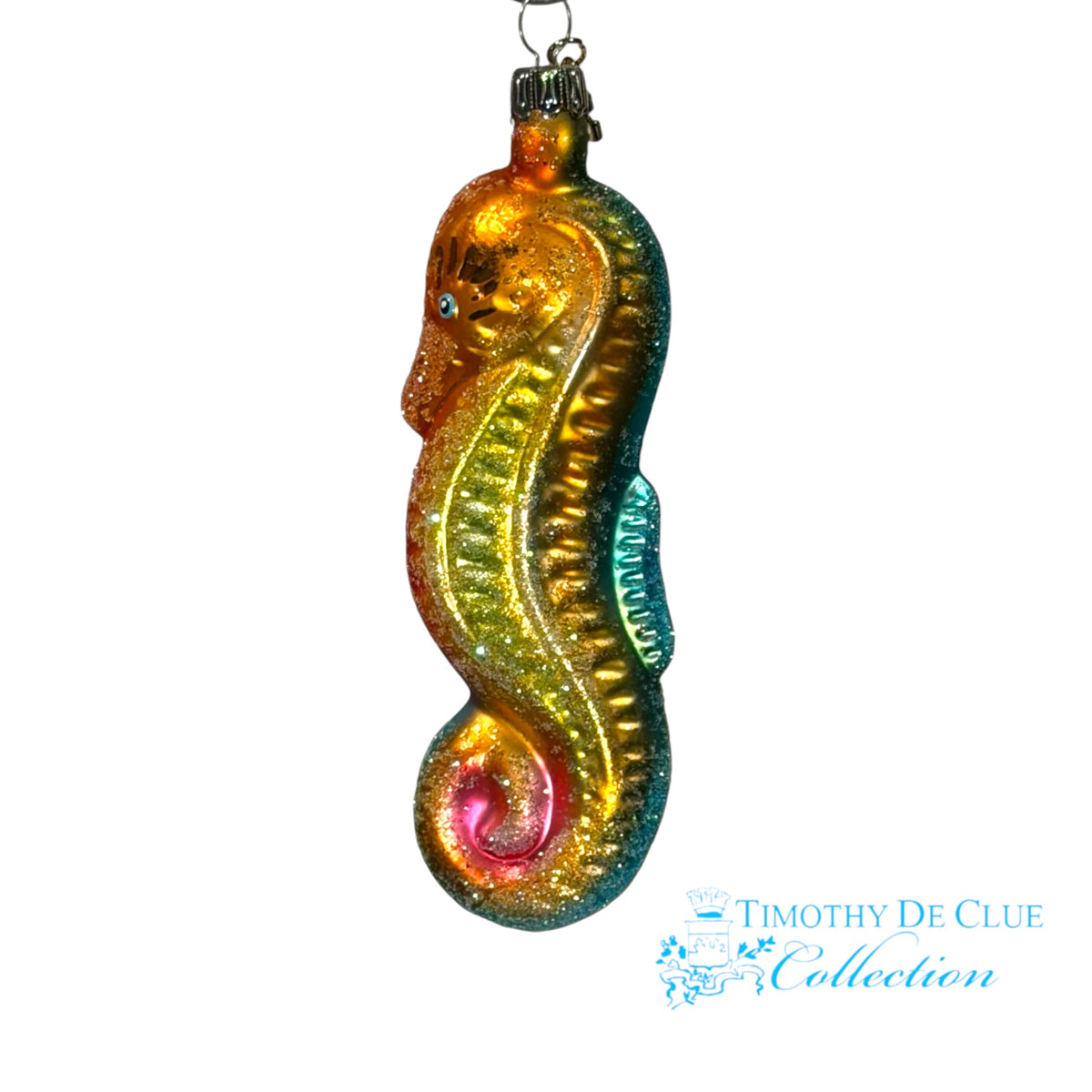Salty Sparkle Seahorse- German Glass Ornament Christmas Collection