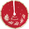 Santa And Sleigh  Vintage Inspired Small Feather Tree Skirt