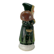 Ino Schaller Forest Green Santa with Tree Scene Paper Mache