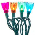 Multicolored Tulip Green Wire 35 Light Set