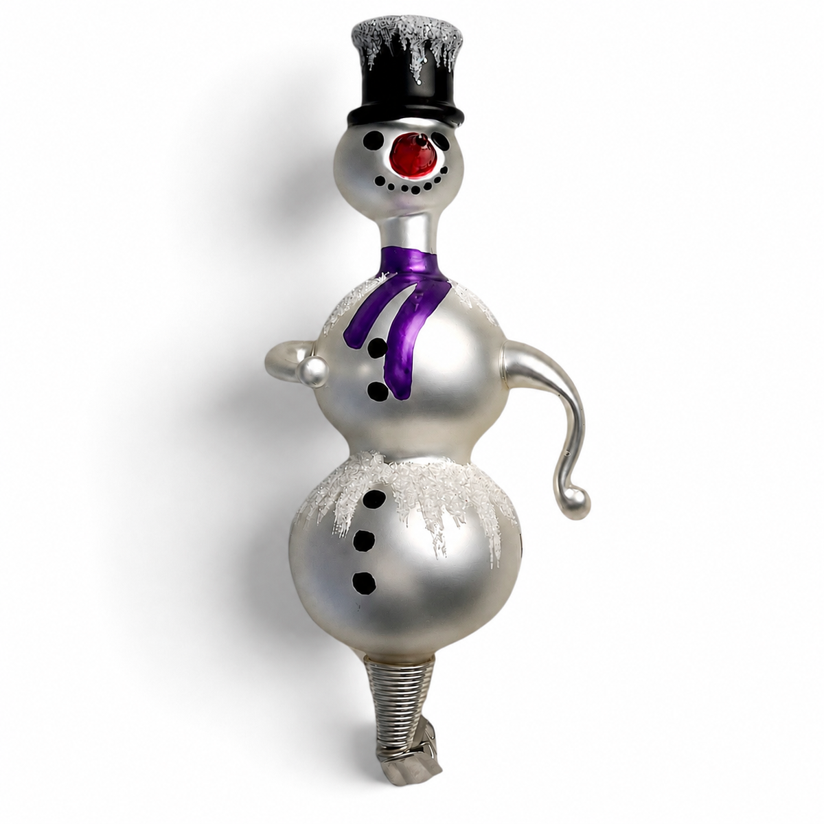 Free Blown Clip “Schnee Person Purple Scarf”  Snowman Clip Ornament