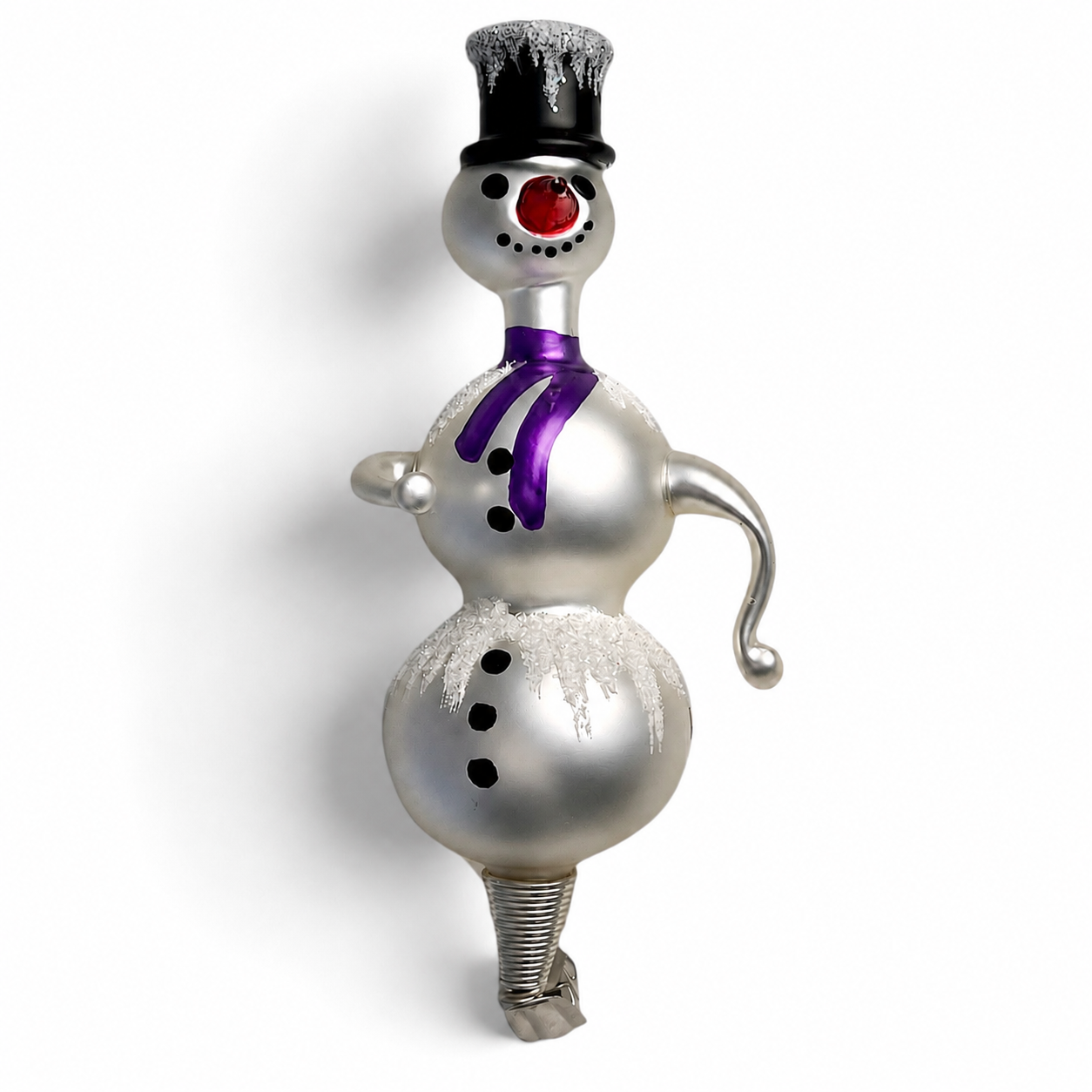 Free Blown Clip “Schnee Person Purple Scarf”  Snowman Clip Ornament
