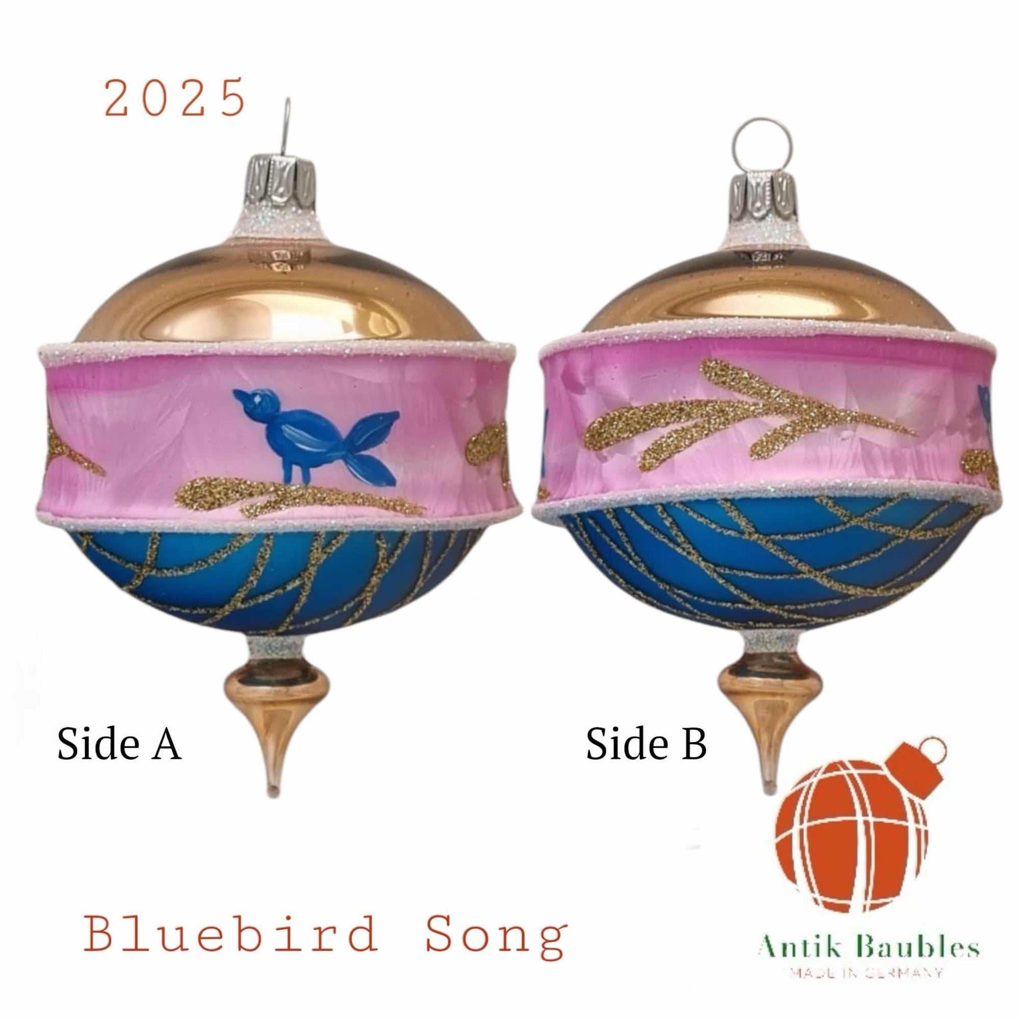 Bluebird Song 3.25 in Drop- Antik Baubles Exclusive Christmas Ornament