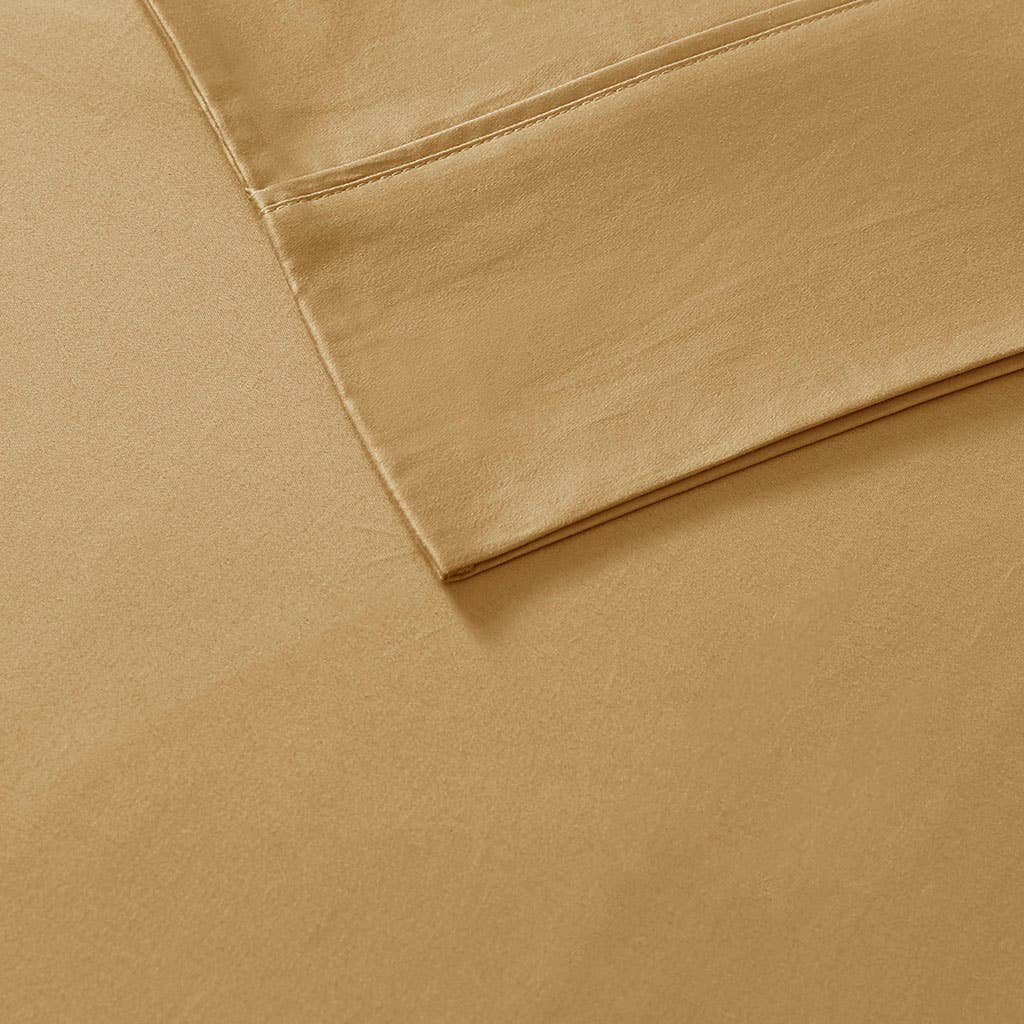 Pima Cotton Sateen 600 Thread Count Sheet Set, Gold