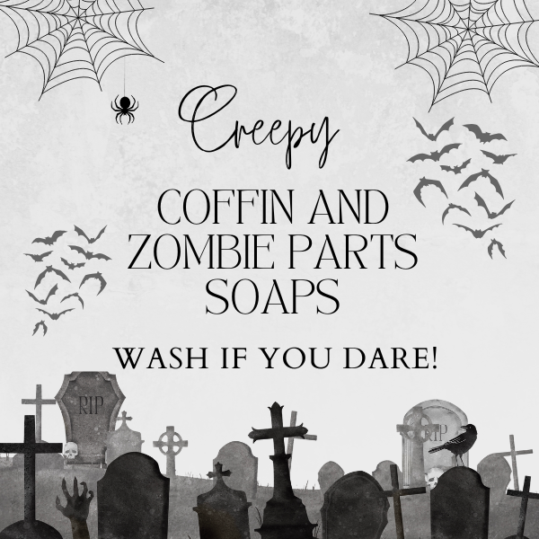 Spooky Coffin and Zombie Parts Soap: Halloween items