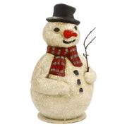 Snowman Red Scarf Candy Container- German Paper Mache Christmas Collection