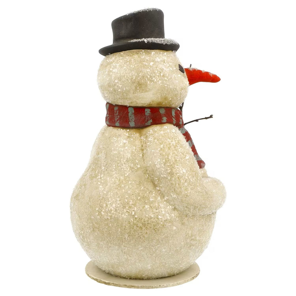 Snowman Red Scarf Candy Container- German Paper Mache Christmas Collection