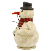 Snowman Red Scarf Candy Container- German Paper Mache Christmas Collection