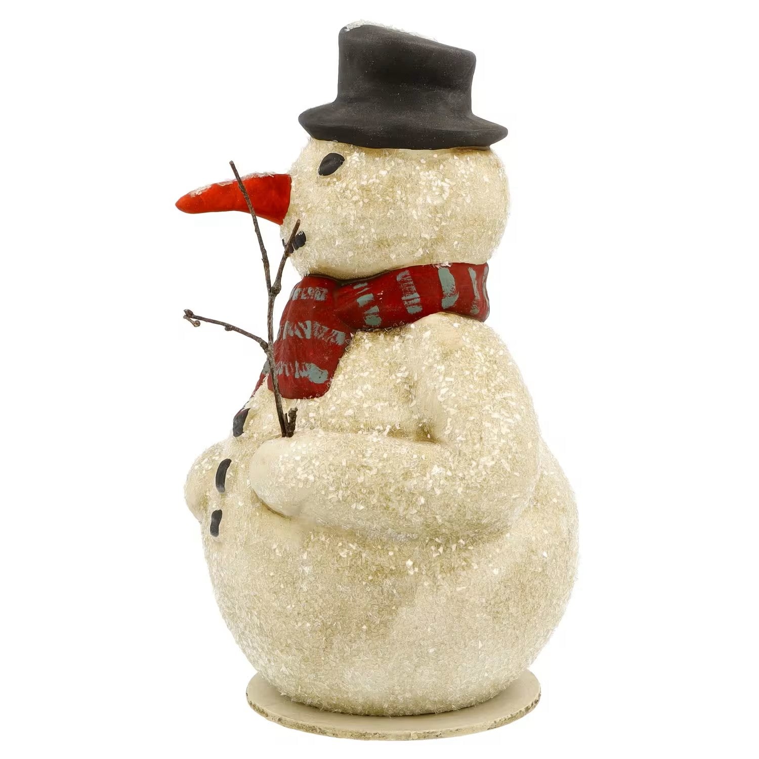 Snowman Red Scarf Candy Container- German Paper Mache Christmas Collection