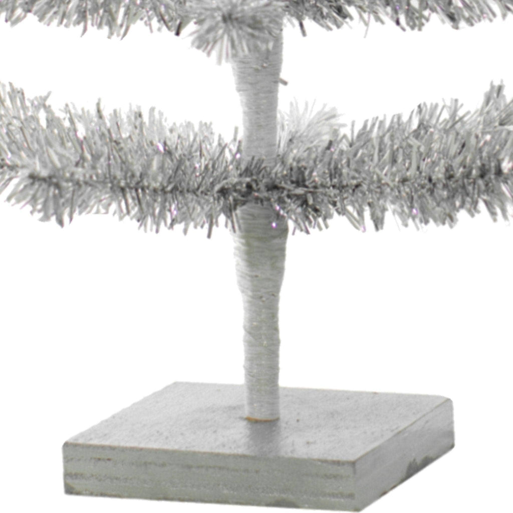 Silver Tinsel Tree with 1in Thin Brush