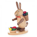 Easter Bunny Basket of Eggs German Wood Figurine 6.3 Inch