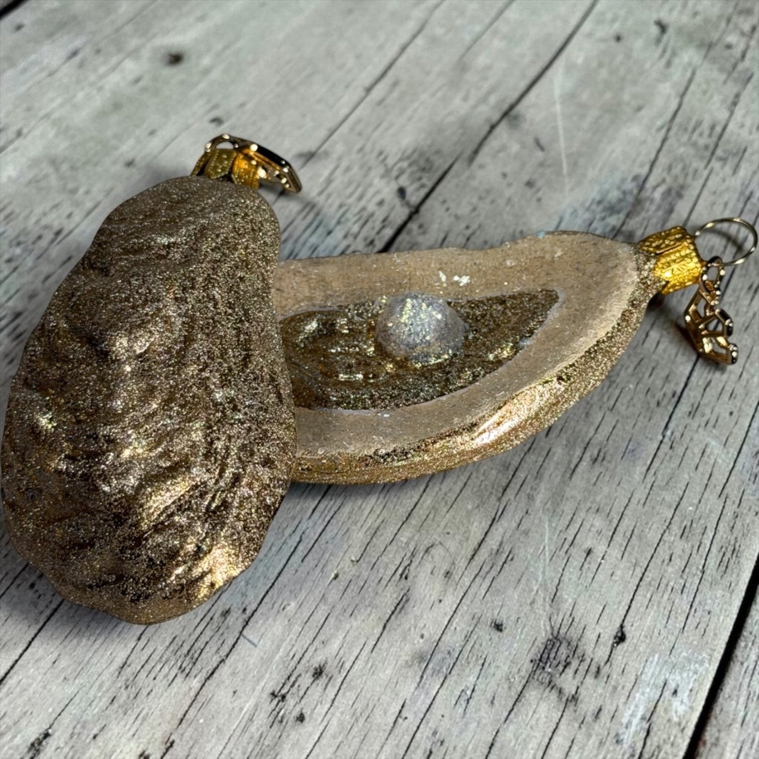 Gilded Champagne Oyster -TDC Sealife Christmas Collection
