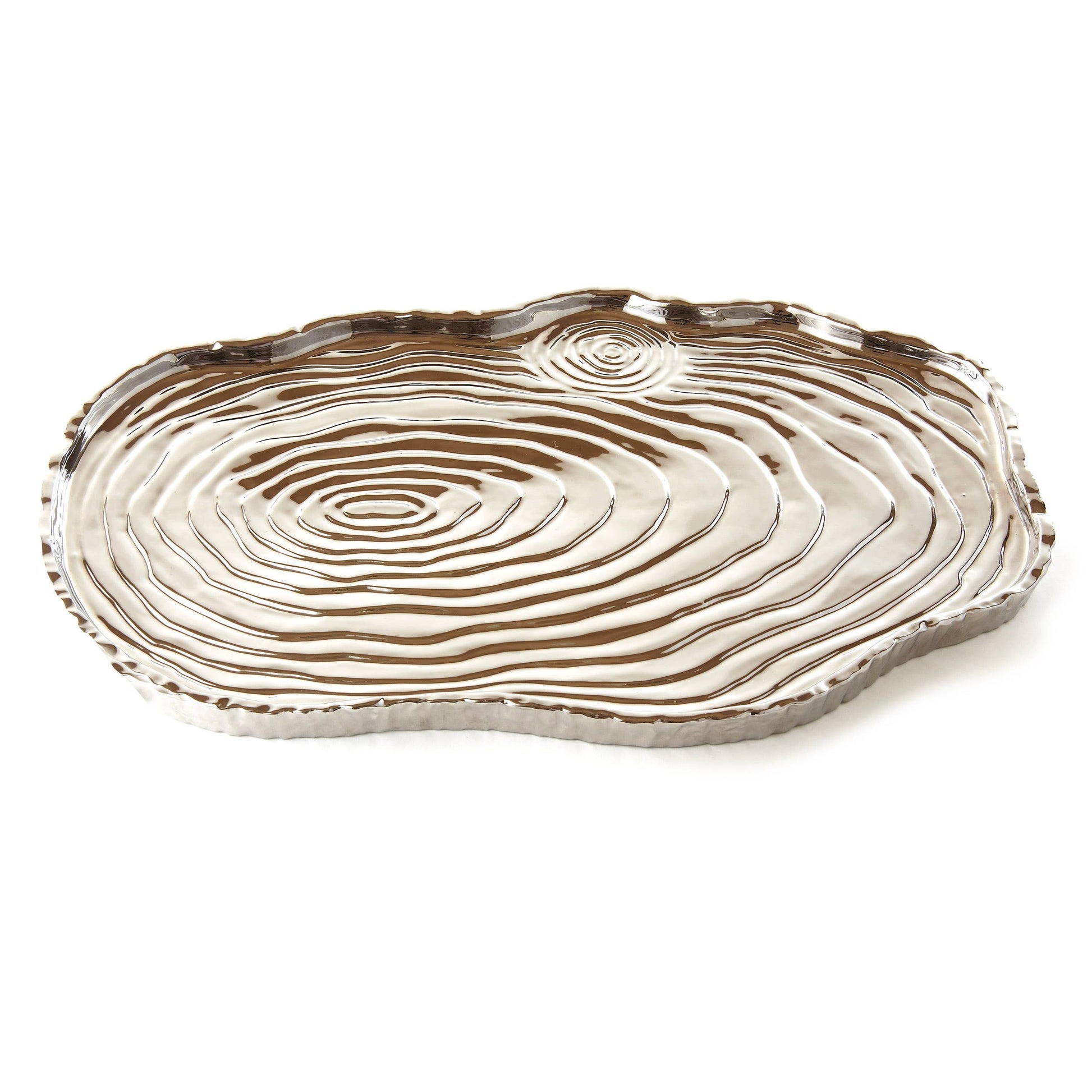 Silver Tree Bark Tray, 16" x 10"