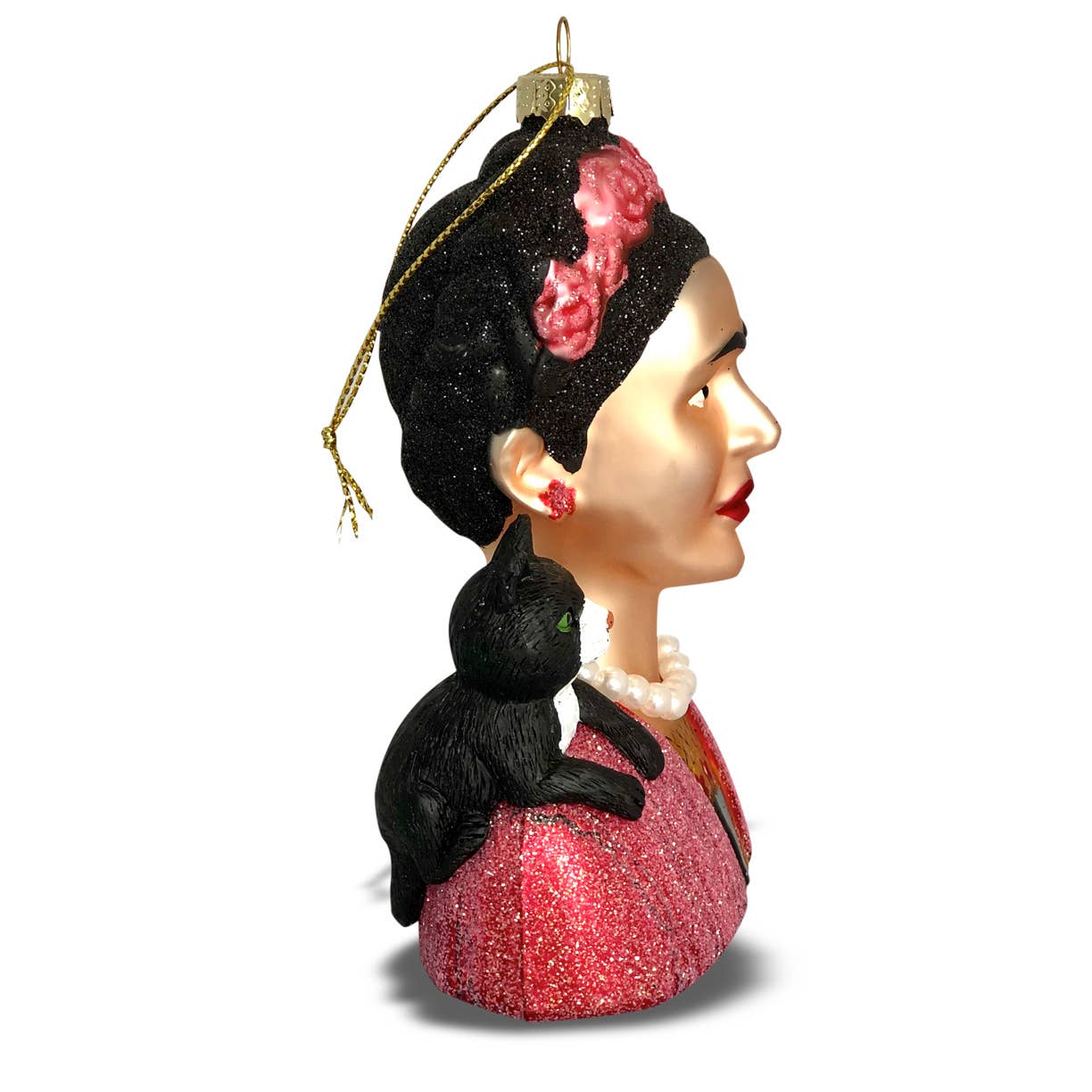 Museum Collection- Frida and her Tuxedo Cat Glass Ornament