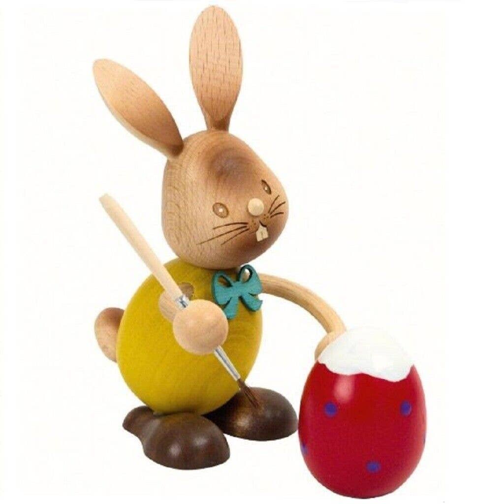 Easter Egg Wood Bunny Figurine Handcrafted in Germany