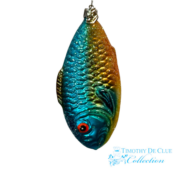 Carpe Noël Fish- German Glass Ornament Christmas Collection