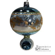 Winter Holly Glow - De Clue Exclusive Christmas Collection Czechia made Holly motif in icy blue and white 