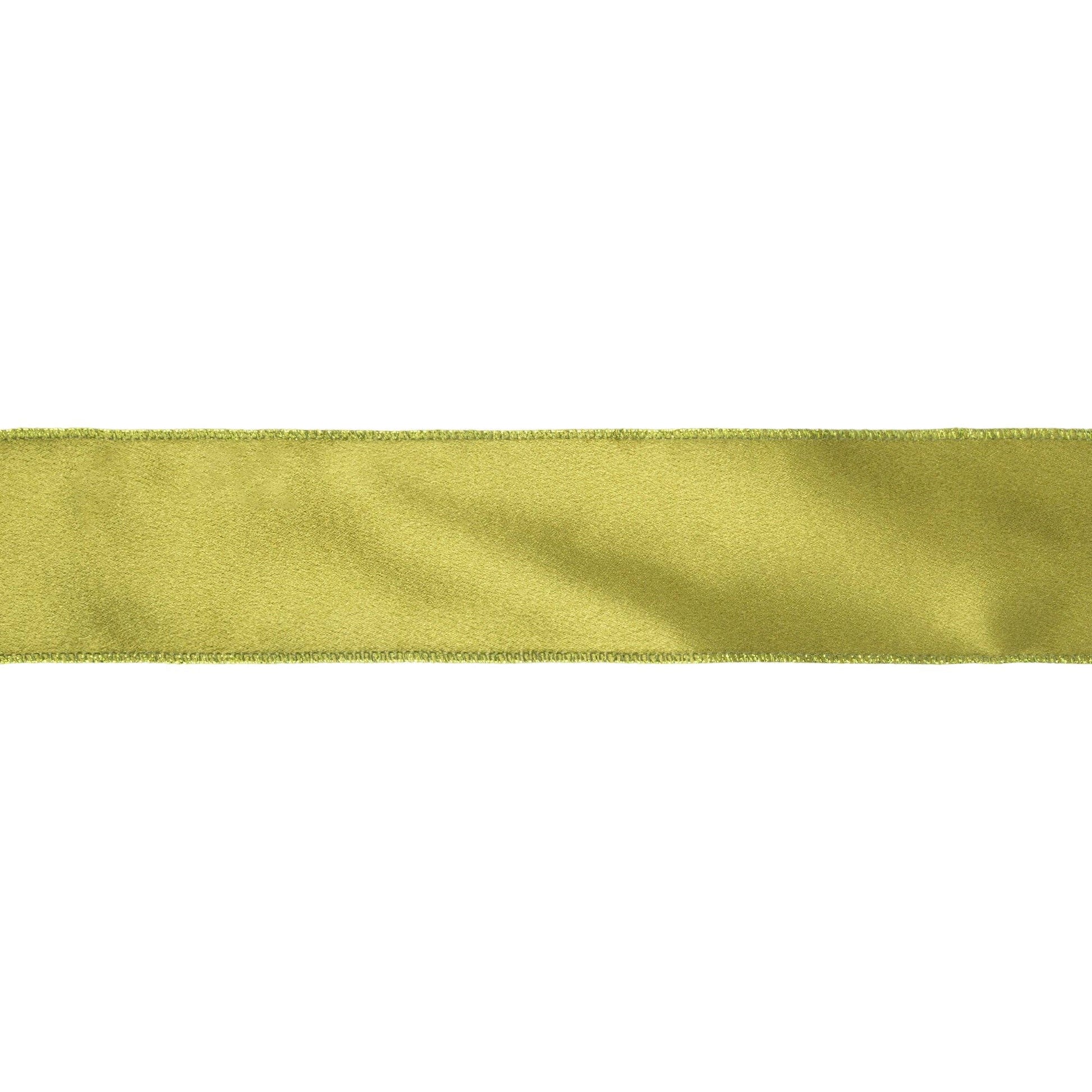 Wired Shimmer Satin Ribbon Moss 10 Yard Roll