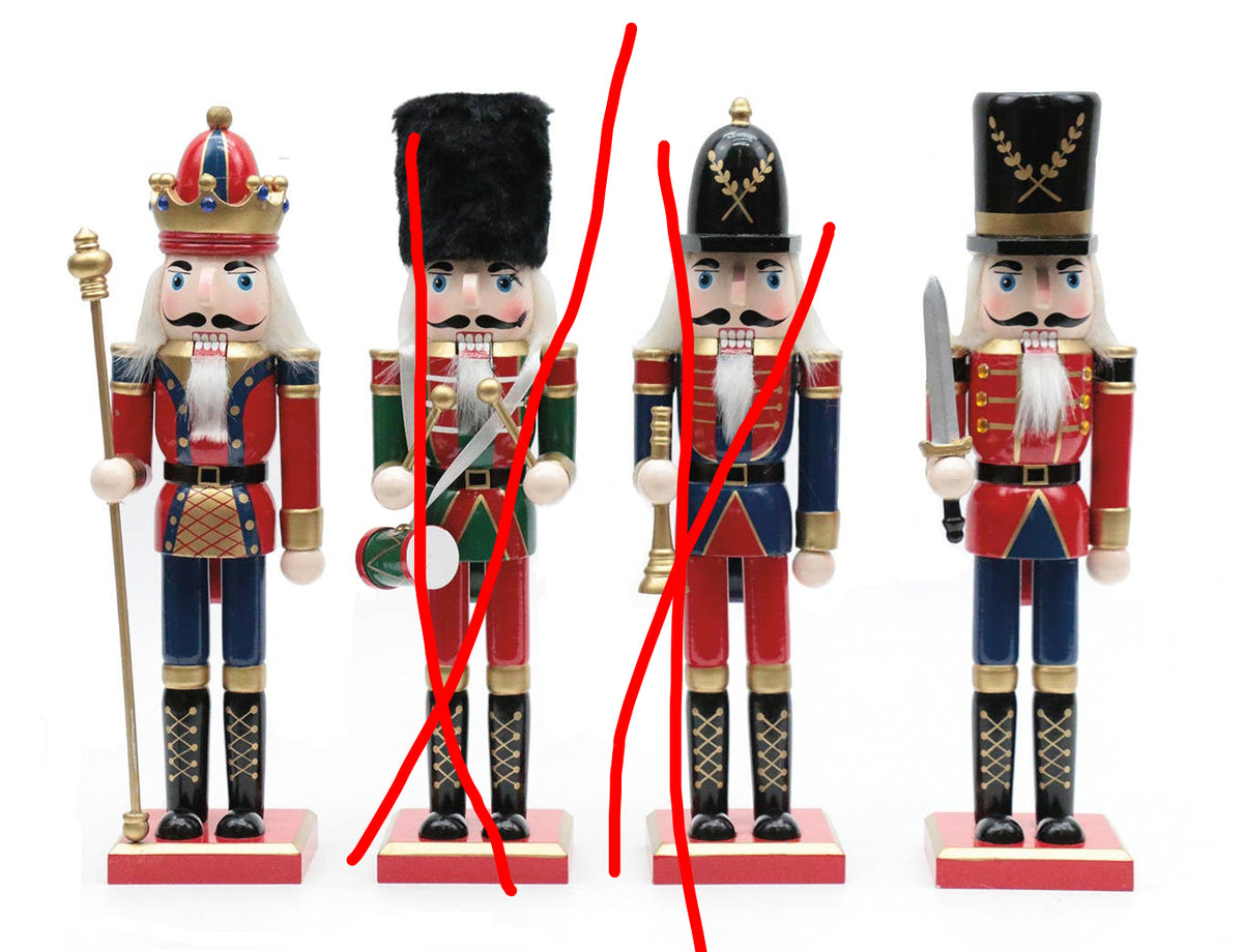 12" King and Guard Nutcrackers,