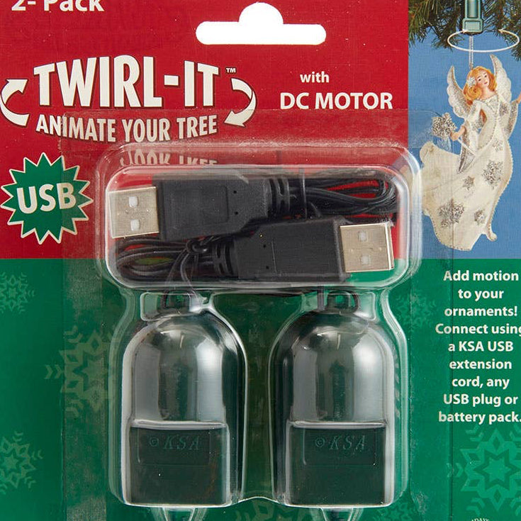 USB 2 Pack Twirl-It Ornament Spinner W/DC Motor