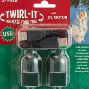 USB 2 Pack Twirl-It Ornament Spinner W/DC Motor