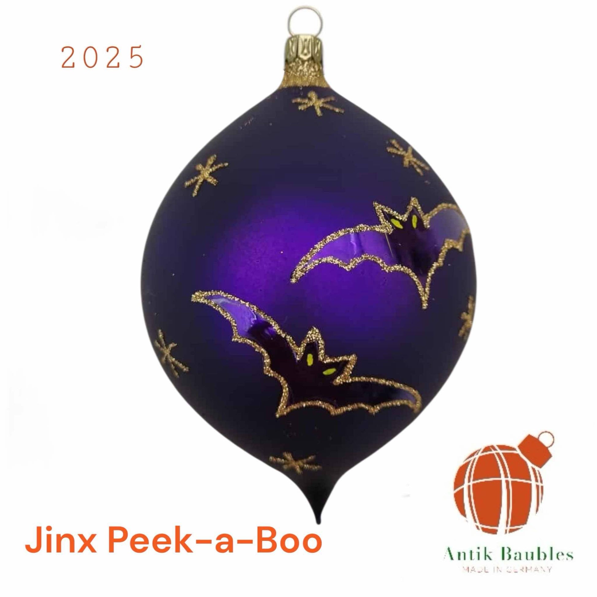 Jinx Peek-a-Boo 3.25 in Tear Drop- Antik Baubles Exclusive Halloween Ornament