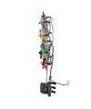 Vintage Inspired Lighted Poinsettia Tinsel Tree Topper