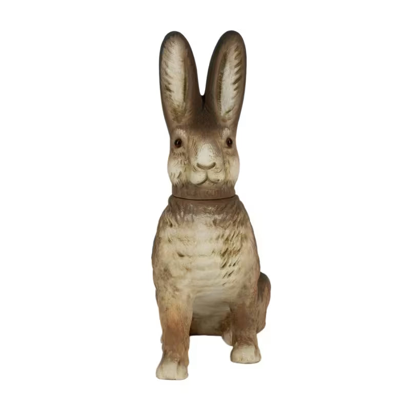 Sitting 7" Easter Hare Brown Vintage Inspired German Paper Mache