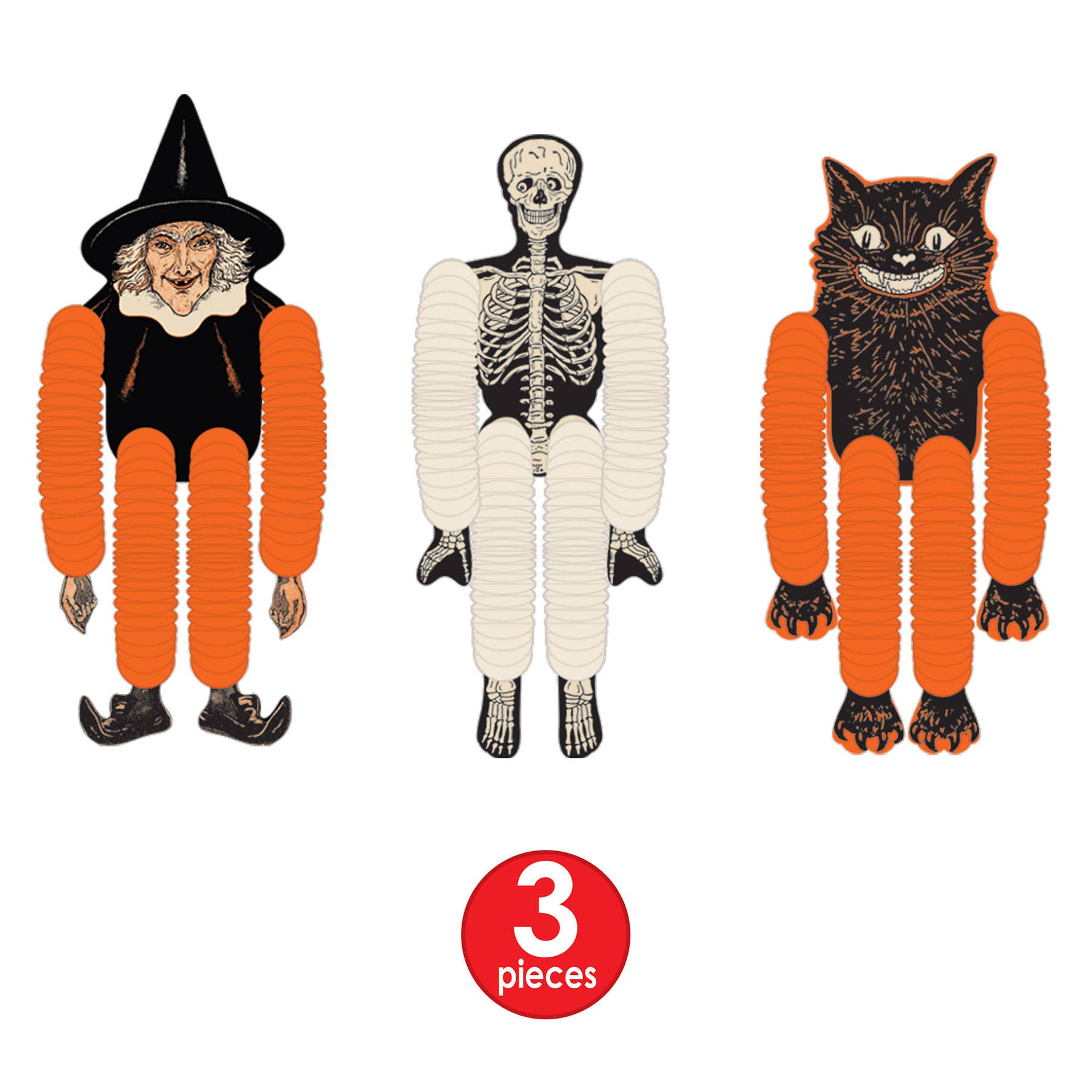 Vintage Inspired Halloween Tissue Dancers 14". 3/pkg