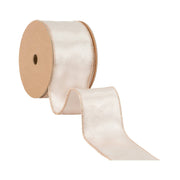 Wired Shimmer Satin Ribbon Champagne 10 Yard Roll