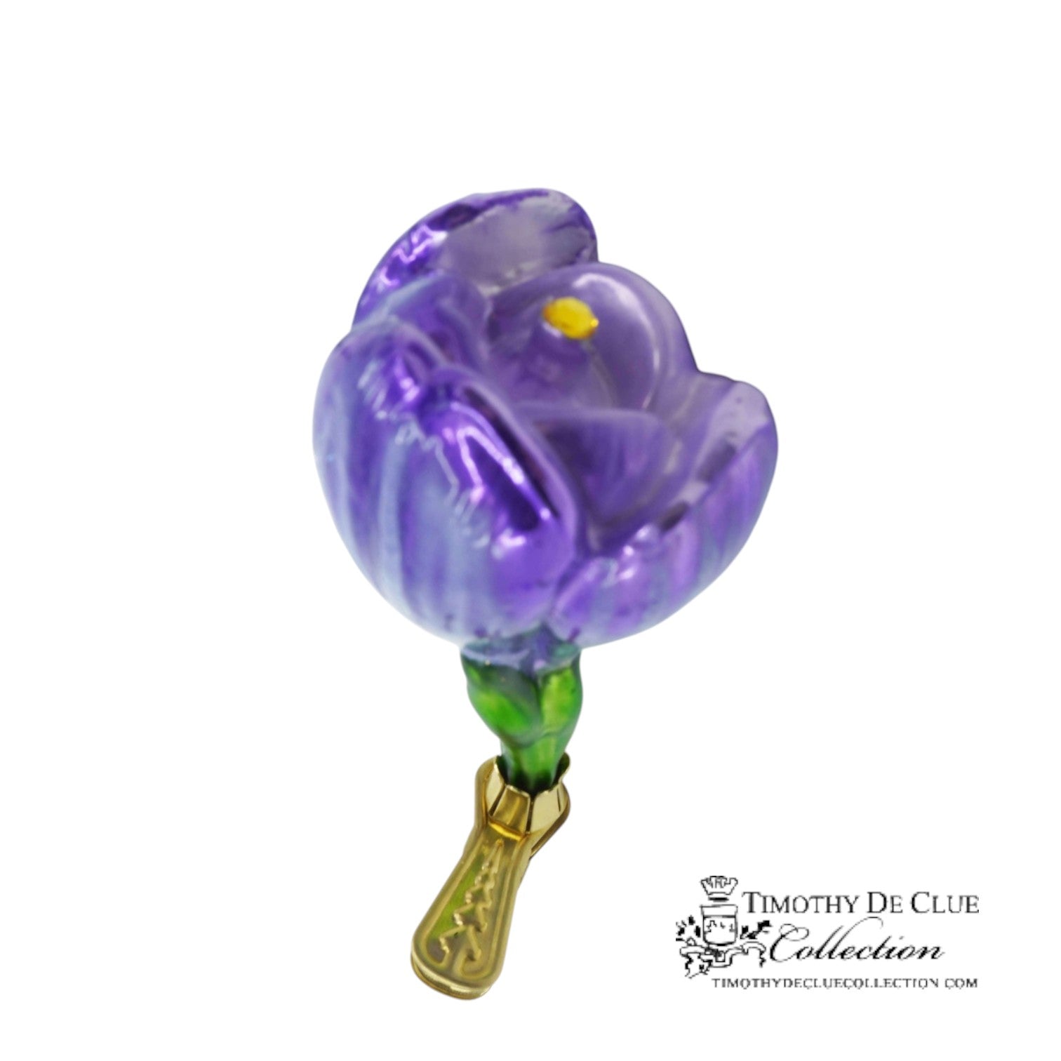 Crocus Clip Fleur Purple- | 3.25 in - Christmas Clip Ornament