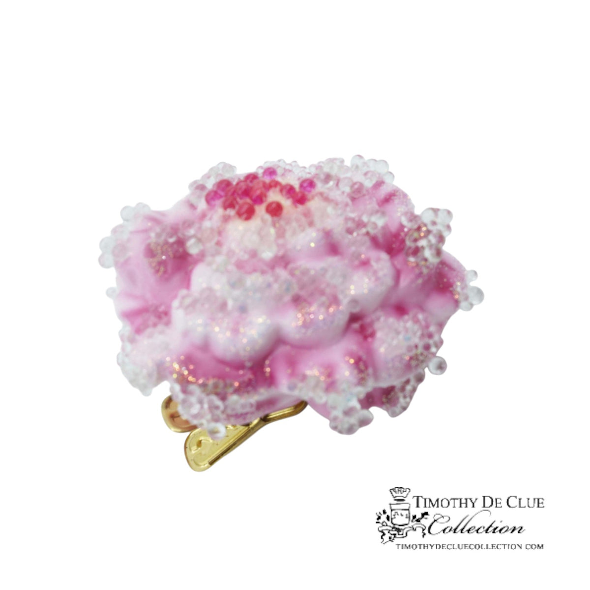 Peony Clip Fleur Pink- | 3.25 in - Christmas Clip Ornament