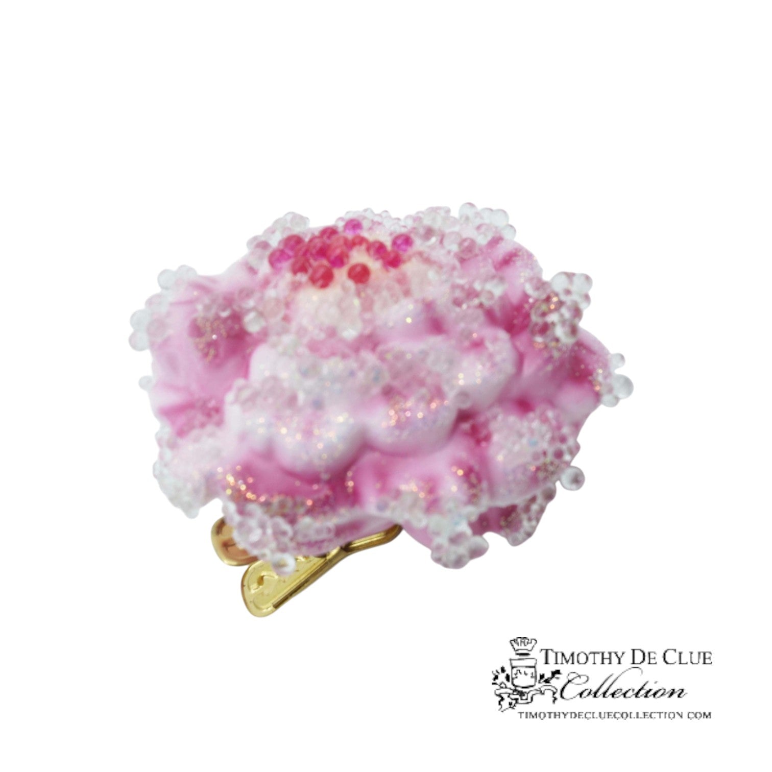 Peony Clip Fleur Pink- | 3.25 in - Christmas Clip Ornament