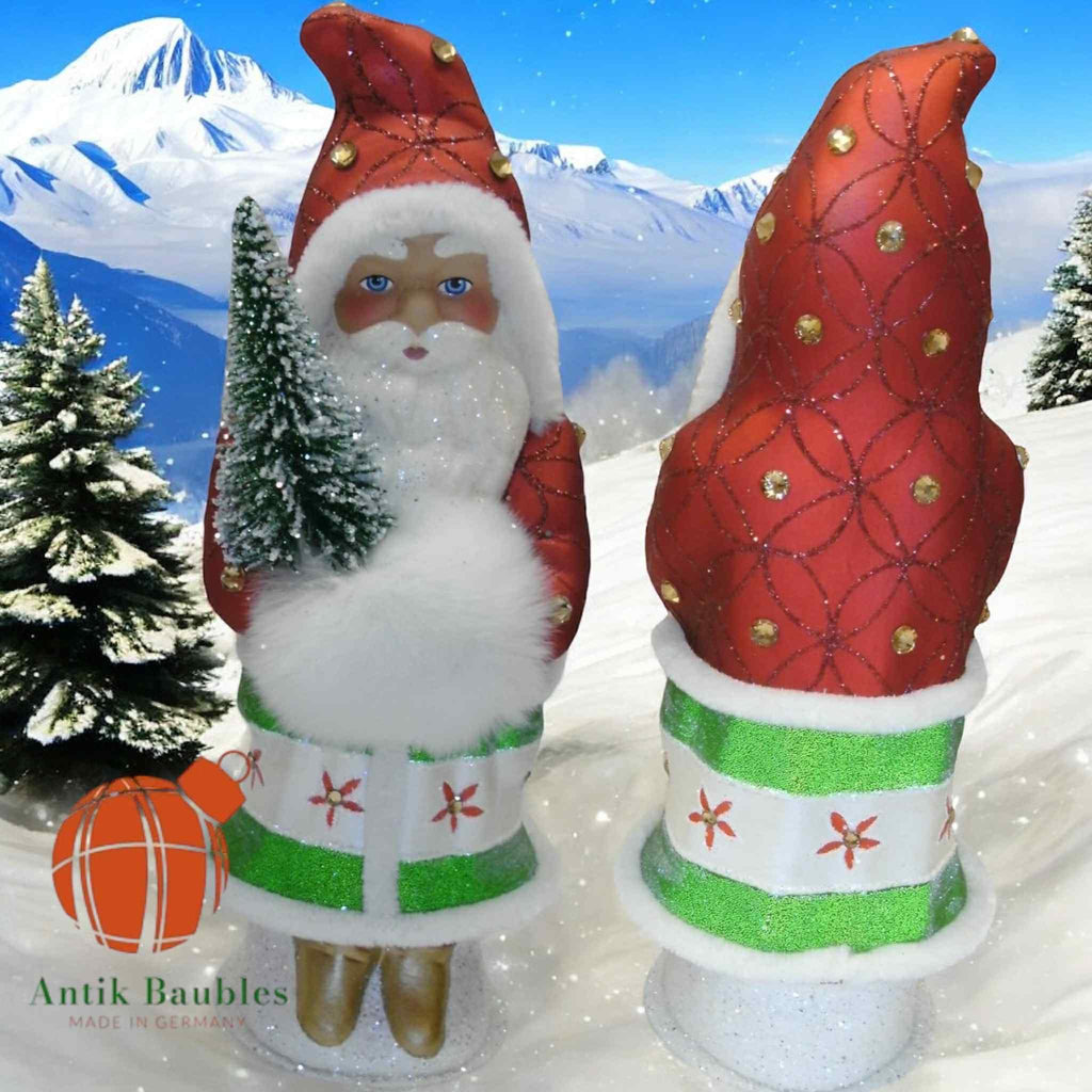 Christmas Rose Ornament + Ino Schaller Santa Set 2- Antik Baubles Exclusive