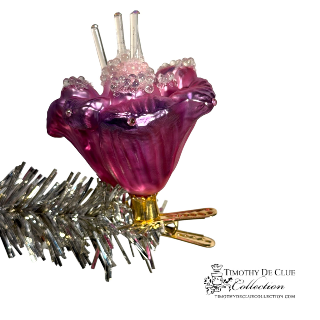 Lilly Clip Fleur Fuchsia- | 3.25 in - Christmas Clip Ornament