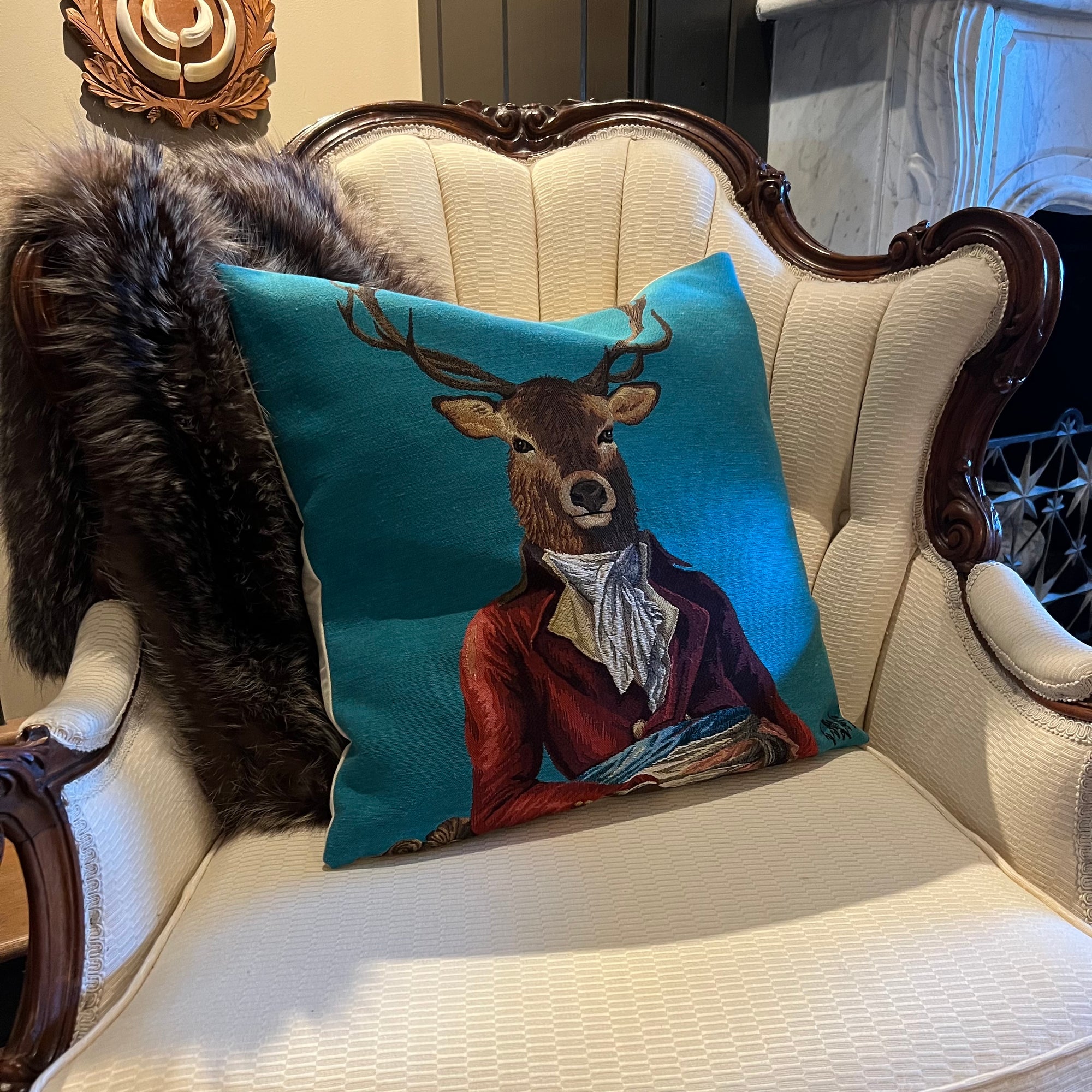 Quirky Stag Pillow | Fun Decor | Dressed up Animal Gift