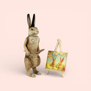 Artist Easter Bunny Brown Limited Edition German Paper Mache

