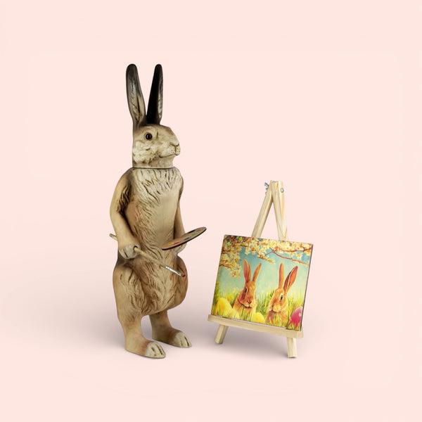 Artist Easter Bunny Brown Limited Edition German Paper Mache