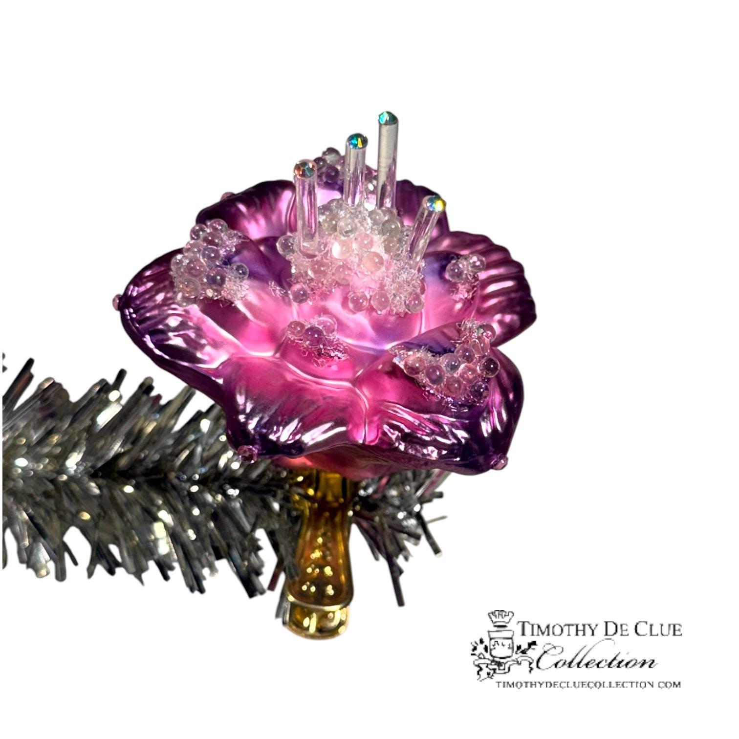 Lilly Clip Fleur Fuchsia- | 3.25 in - Christmas Clip Ornament