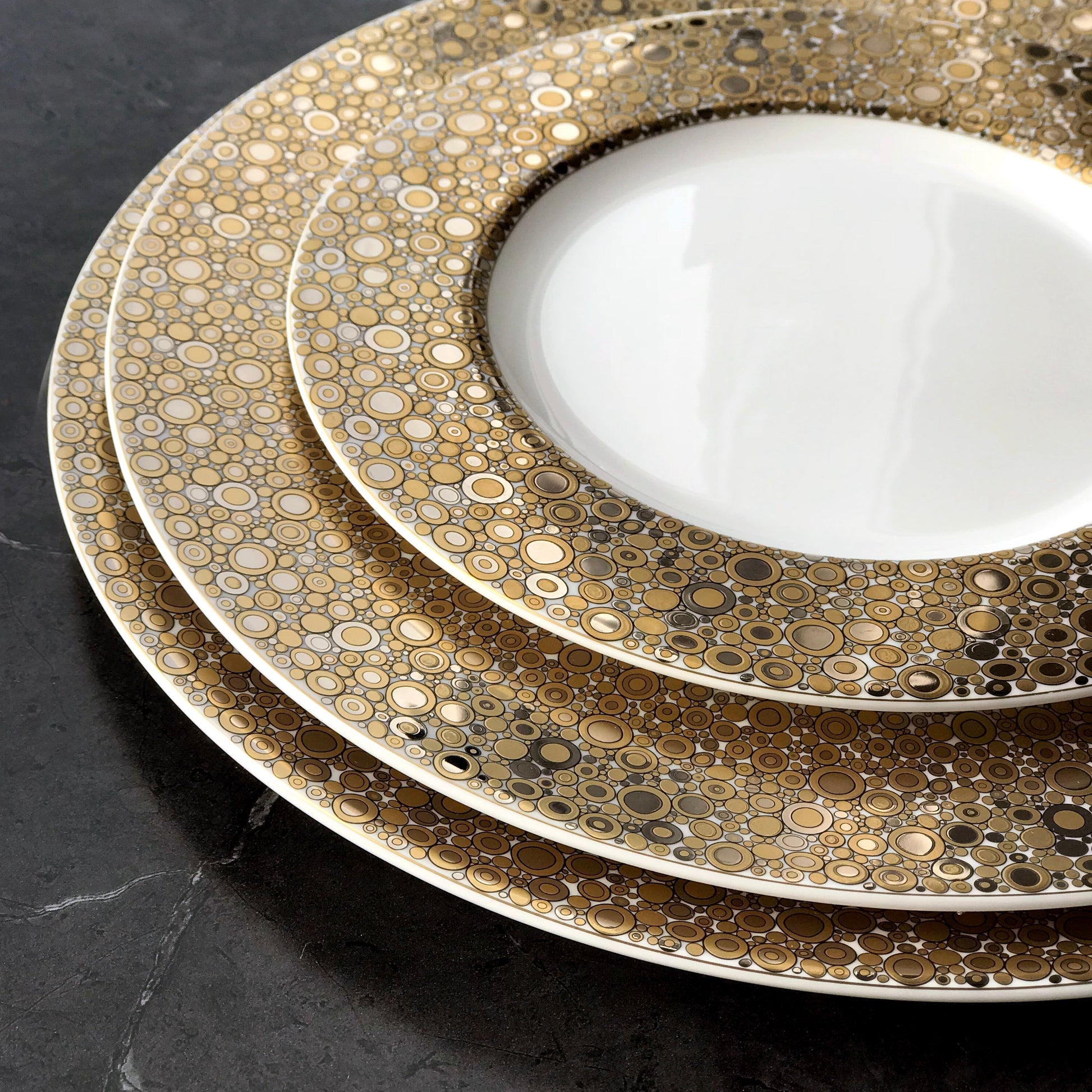 Ellington Shimmer Gold & Platinum Salad Plate