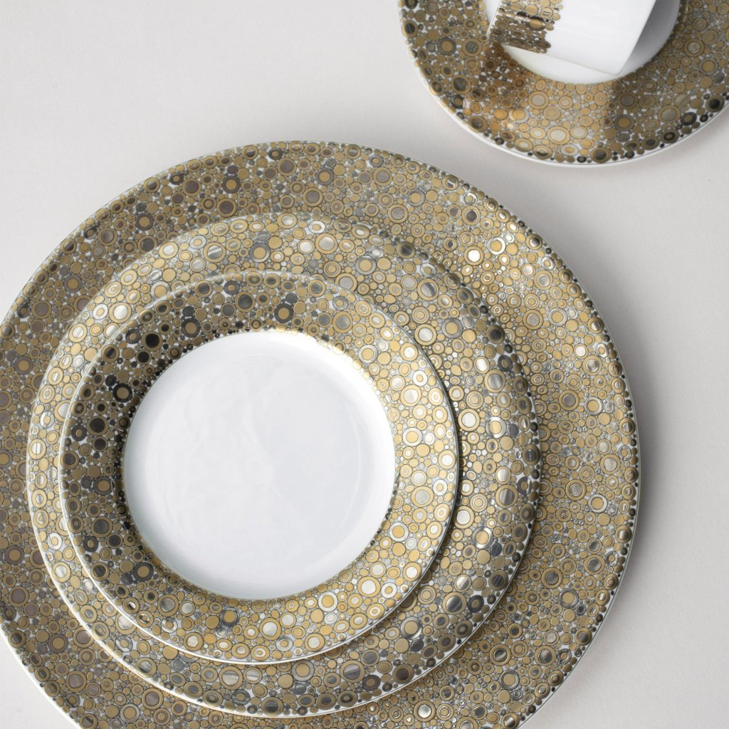 Ellington Shimmer Gold & Platinum Salad Plate