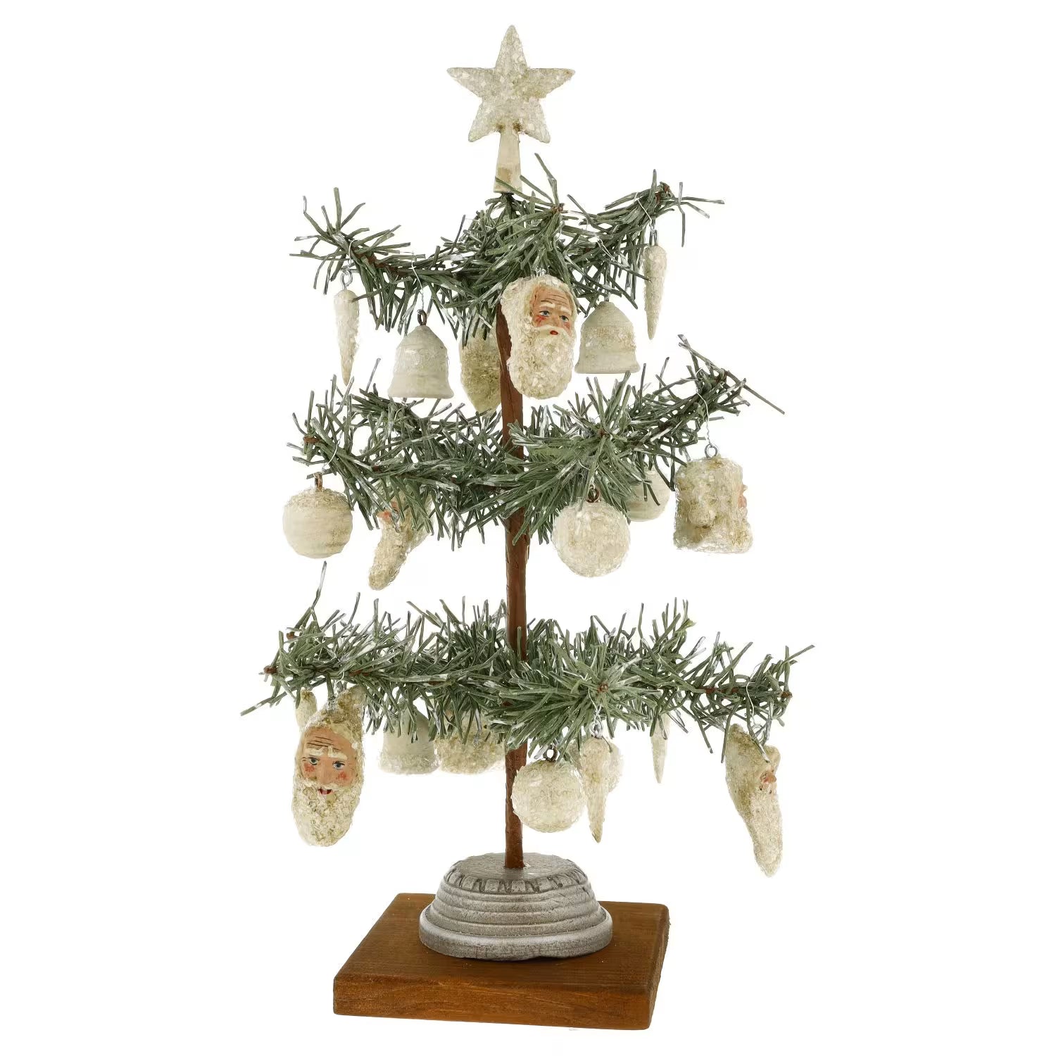Tabletop Christmas Tree Decorated - German Paper Mache Christmas Collection