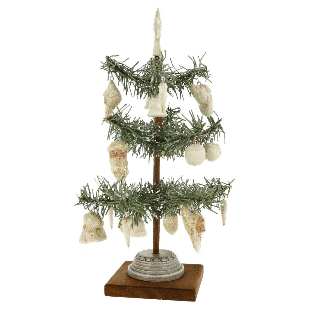 Tabletop Christmas Tree Decorated - German Paper Mache Christmas Collection