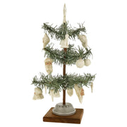 Tabletop Christmas Tree Decorated - German Paper Mache Christmas Collection