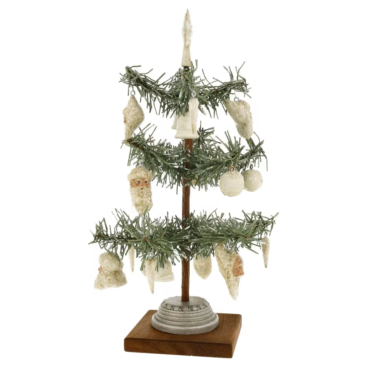 Tabletop Christmas Tree Decorated - German Paper Mache Christmas Collection