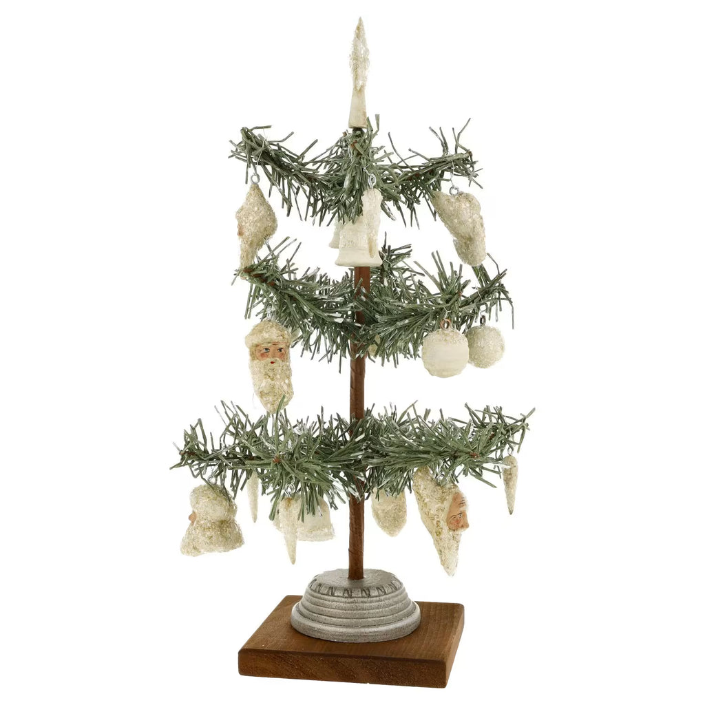 Tabletop Christmas Tree Decorated - German Paper Mache Christmas Collection