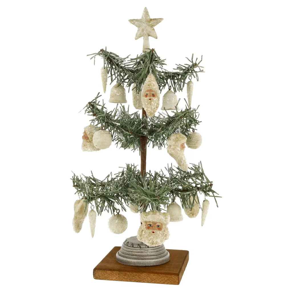 Tabletop Christmas Tree Decorated - German Paper Mache Christmas Collection