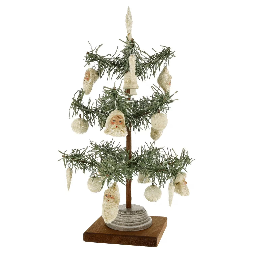 Tabletop Christmas Tree Decorated - German Paper Mache Christmas Collection