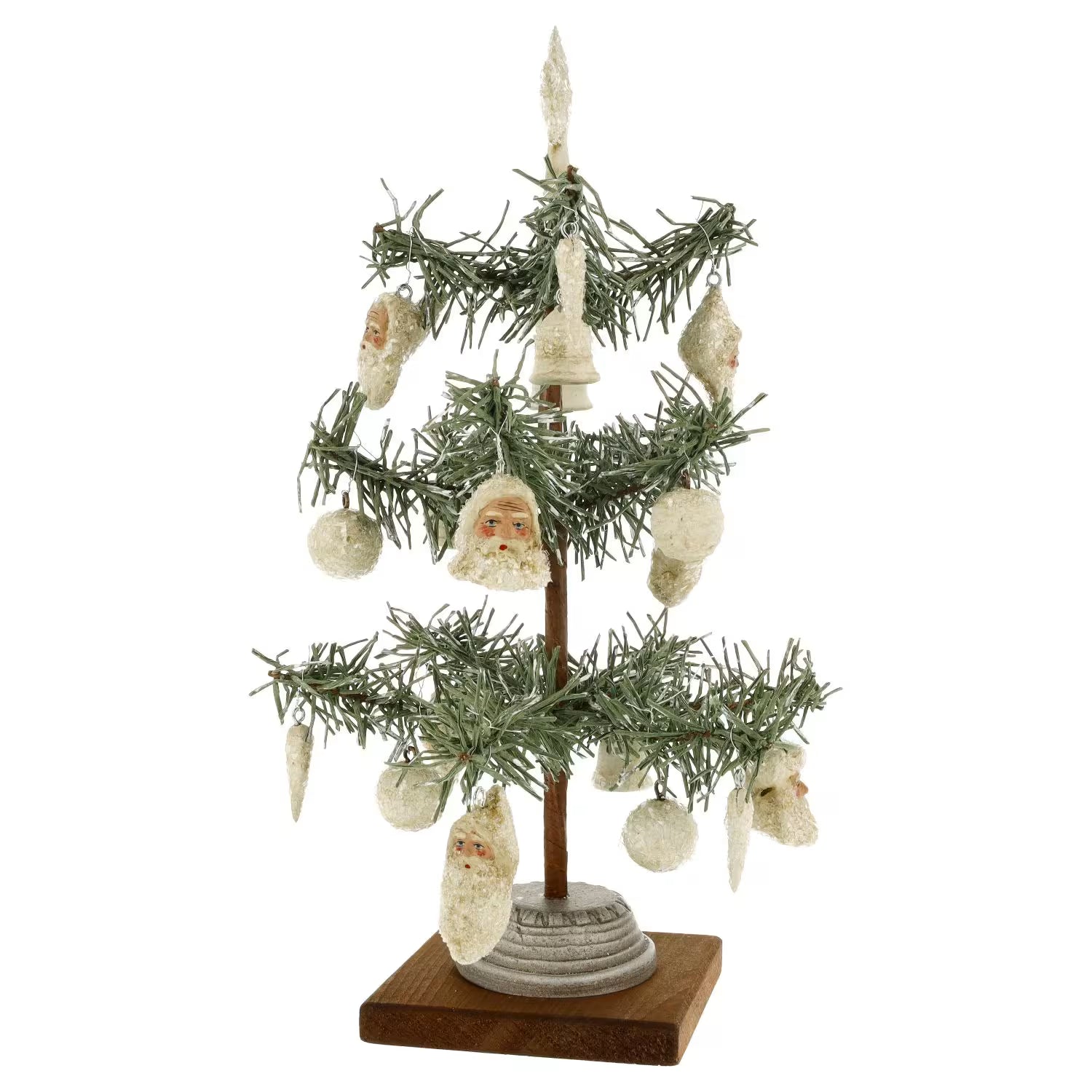 Tabletop Christmas Tree Decorated - German Paper Mache Christmas Collection