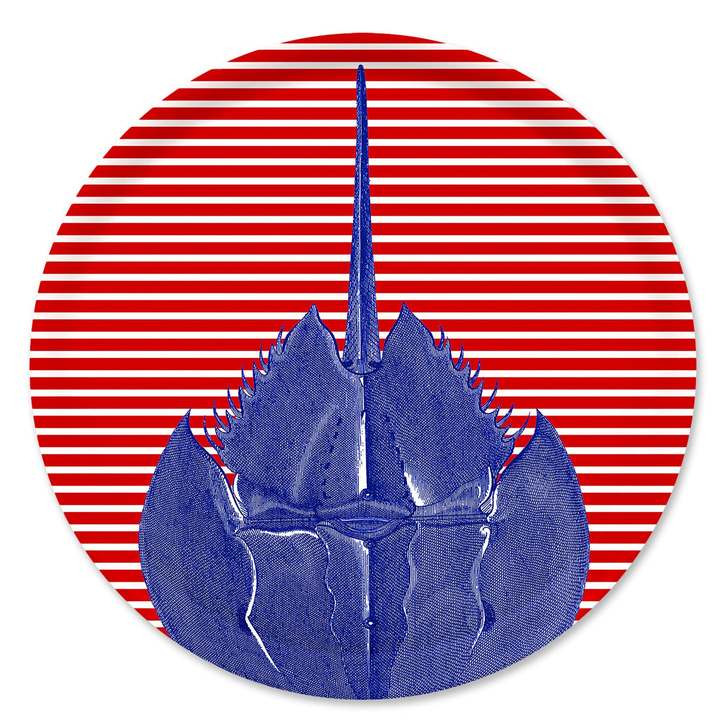 Horseshoe Crab Large Round Birchwood Tray